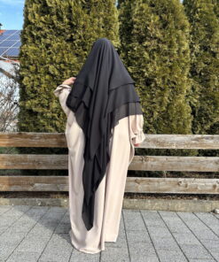 2142-6 - Khimar 3-lagig Chiffon Schwarz