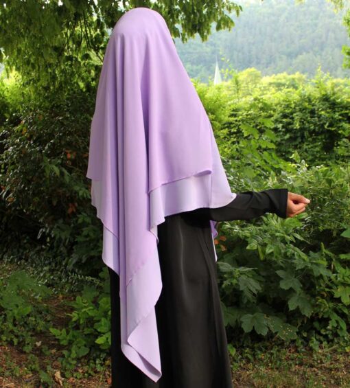 6180-4 - Khimar 2-lagig Med-Chiff. Lila
