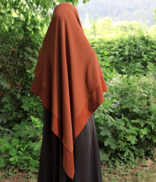 6180-5 - Khimar 2-lagig Med-Chiff. Braun