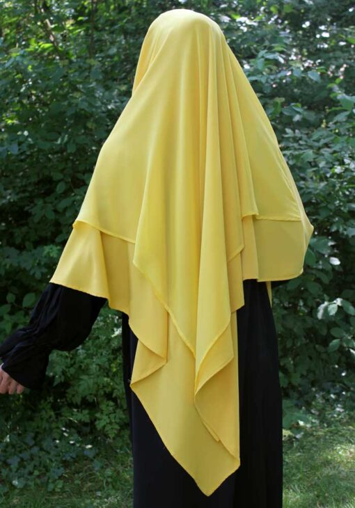 6180-6 - Khimar 2-lagig Medina Seide - Chiffon Gelb